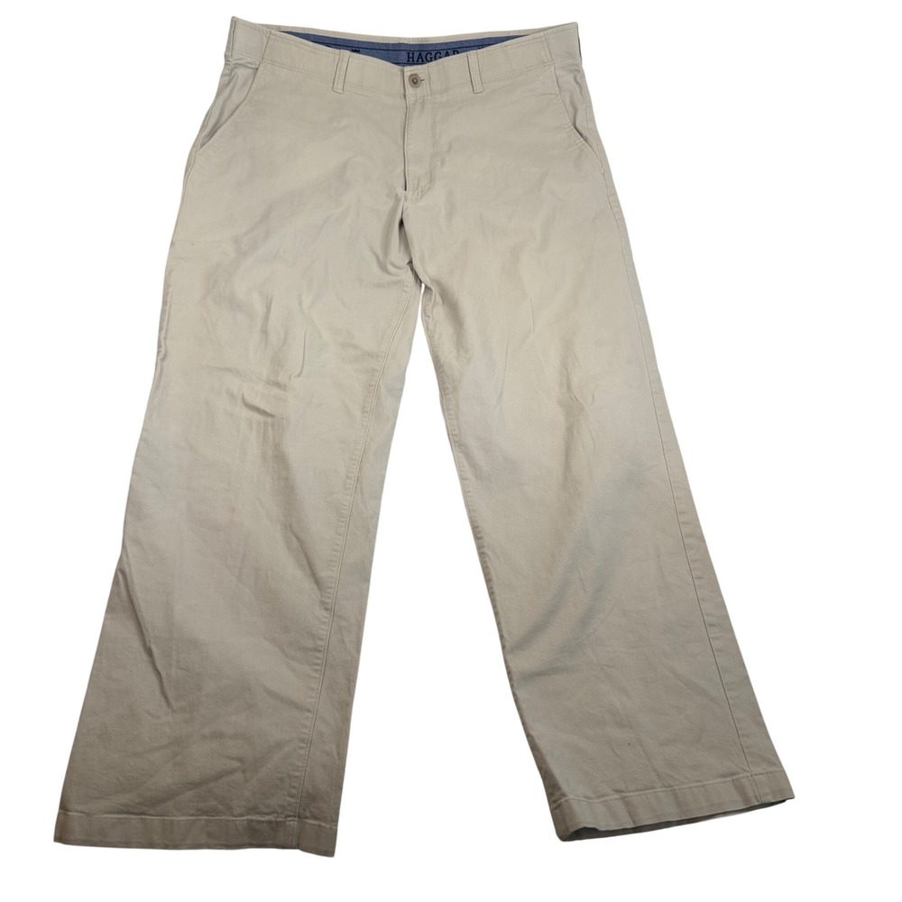 Haggar Coastal Comfort Chino Mens 40x32 Khaki Tan Classic Fit Straight Leg Pants